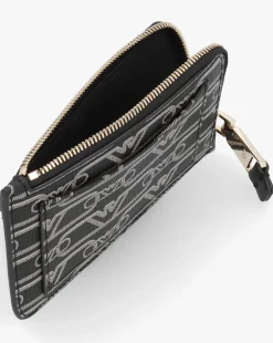 Emporio Armani New Logo Black & Beige Patterned Card Holder