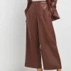 Faux Leather Wide Leg Trouser