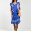 Figleaves Frida Blue Embroidered Beach Dress