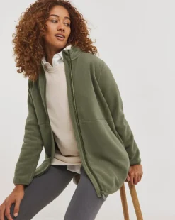 Fleece Longline Zip Through Jacket