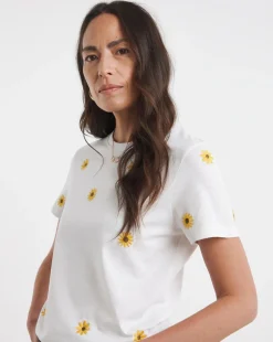 Floral Embriodered T-Shirt