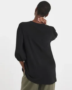 Floral Embroidered Blouson Longline Top