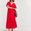 Flutter Sleeve Crochet Maxi Dress