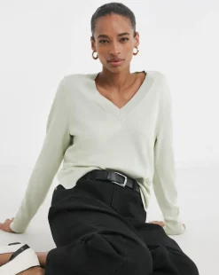 Green V Neck Jumper
