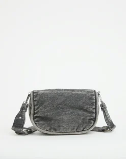Grey Denim Soft Volume Crossbody Bag