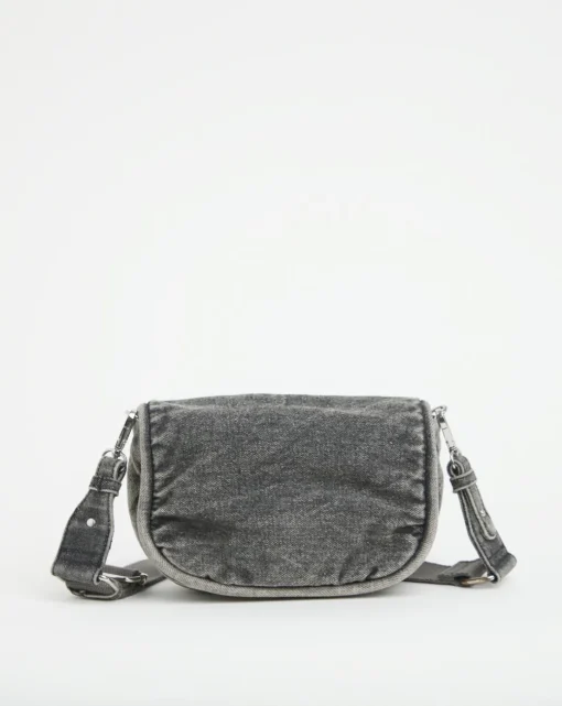 Grey Denim Soft Volume Crossbody Bag