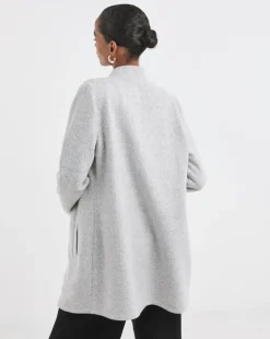 Grey Marl Notch Neck Coatigan