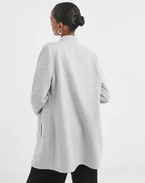 Grey Marl Notch Neck Coatigan