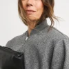 Grey Wool Like Bomber Jacket