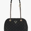 Guess Dome Black Quilted Shoulder Bag