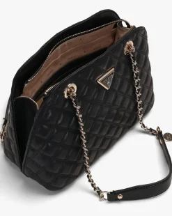 Guess Dome Black Quilted Shoulder Bag