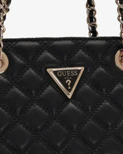 Guess Dome Black Quilted Shoulder Bag