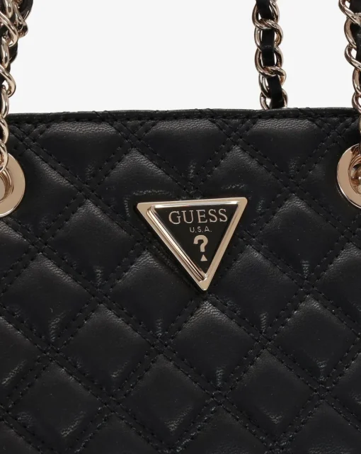 Guess Dome Black Quilted Shoulder Bag