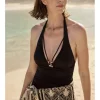 Halterneck Trim Detail Swimsuit