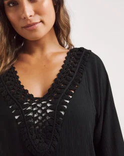 Hawaii Crochet Detail Mini Beach Dress