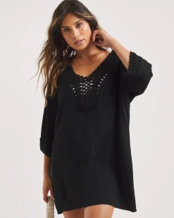 Hawaii Crochet Detail Mini Beach Dress