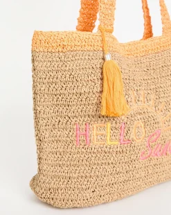 Hello Sunshine Slogan Beach Bag