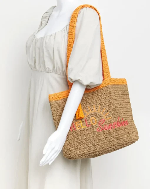 Hello Sunshine Slogan Beach Bag