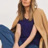 Indigo V Neck Short Sleeve Longline Top
