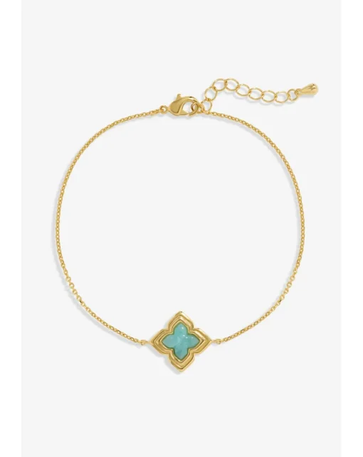 Inicio Gold Plated Aquamarine Bracelet - Gift Pouch