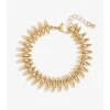 Inicio Gold Plated Polished Ridged Bracelet - Gift Pouch