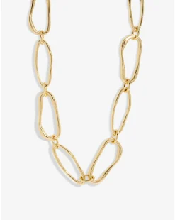 Inicio Gold Plated Polished Link Necklace - Gift Pouch