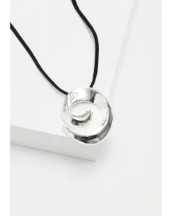 Inicio Silver Plated Molten Cord Pendant - Gift Pouch
