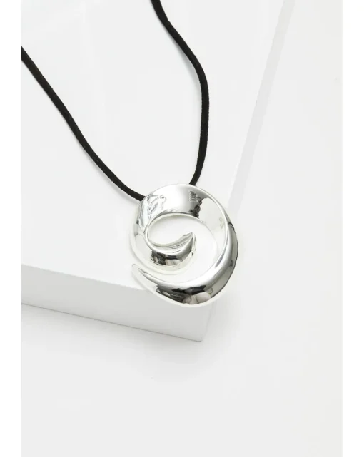Inicio Silver Plated Molten Cord Pendant - Gift Pouch