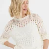 Ivory Crochet Long Sleeve Jumper