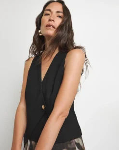 Joanna Hope Asymmetrical Waistcoat With Gold Detail