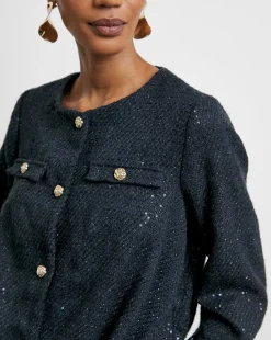 Joanna Hope Boucle Bomber Jacket