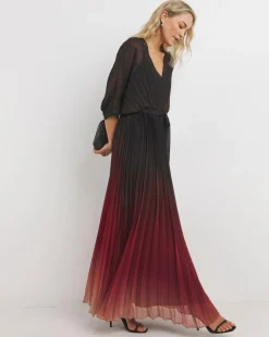 Joanna Hope Ombre Print Pleated Dress