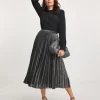 Joanna Hope Pleated Silver Glitter Skirt