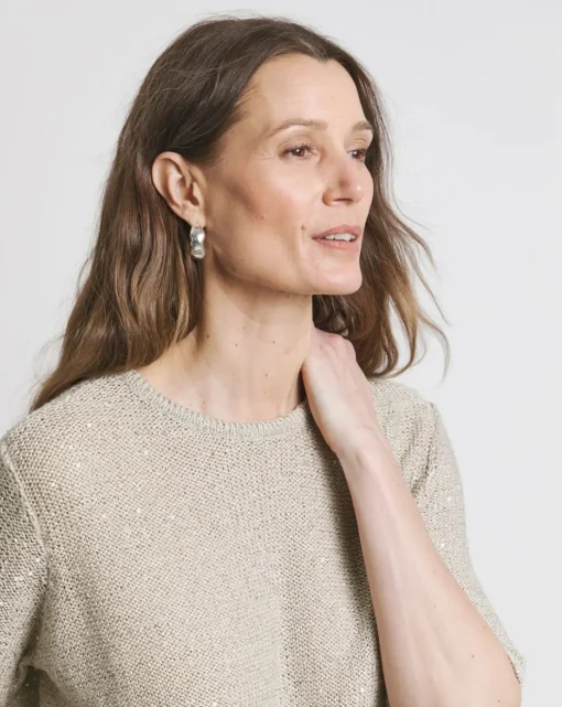 Joanna Hope Short Sleeve Sequin Knit Jumper