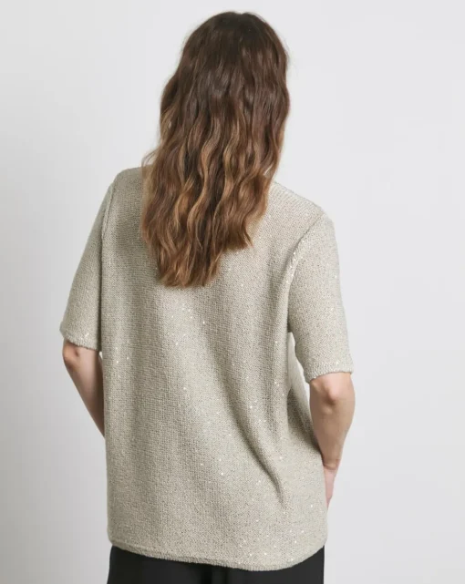 Joanna Hope Short Sleeve Sequin Knit Jumper