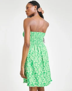 Joe Browns Green Leaf Print Short Beach Dress