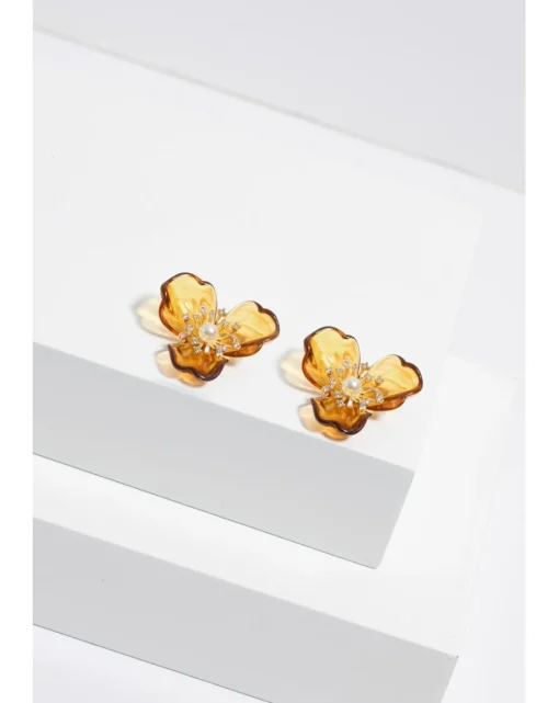 Jon Richard Flower Resin Earrings