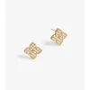 Jon Richard Gold Pave Clover Stud Earrings