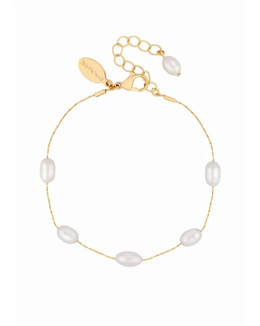 Jon Richard Gold Plated Fine Chain And Freshwater Pearl Bracelet