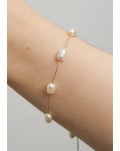 Jon Richard Gold Plated Fine Chain And Freshwater Pearl Bracelet