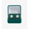 Jon Richard Rhodium Plated CZ Crystal Flower Stud Earrings - Gift Boxed
