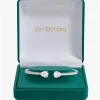 Jon Richard Rhodium Plated Cubic Zirconia Peardrop Open Hinge Bangle