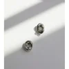 Jon Richard Rhodium Plated Crystal Knot Earrings