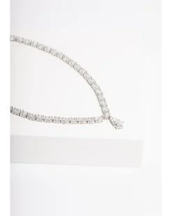 Jon Richard Rhodium Plated Cubic Zirconia Peardrop Allway Necklace - Gift Boxed