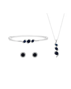 Jon Richard Sapphire And Crystal Twist Drop Set - Gift Boxed