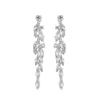 Jon Richard Silver Plated Clear Navette Charlotte Drop Earrings