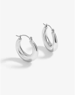 Jon Richard Silver Plated Graduated Hoop Earrings