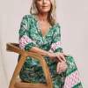 Julipa Border Print Tiered Dress