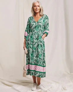 Julipa Border Print Tiered Dress