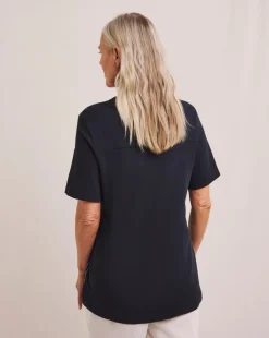 Julipa Contrast Stitch Cotton Top